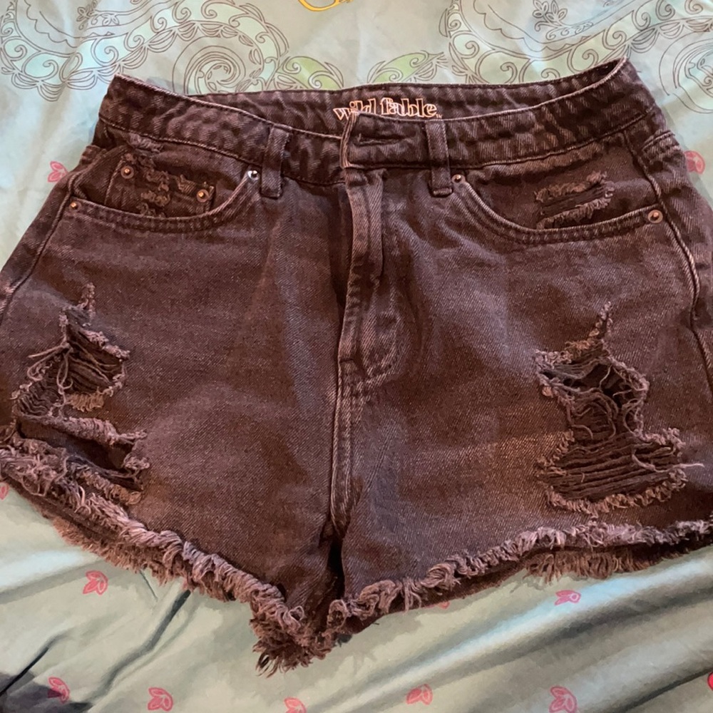 Black Jean Shorts